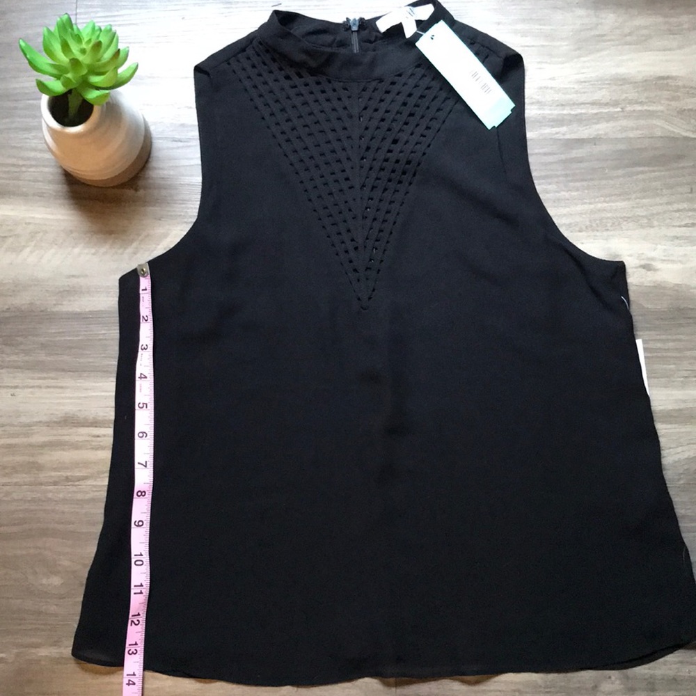 Q&A Mesh Women’s Blouse Black Sleeveless Dressy Top Small - Picture 9 of 16